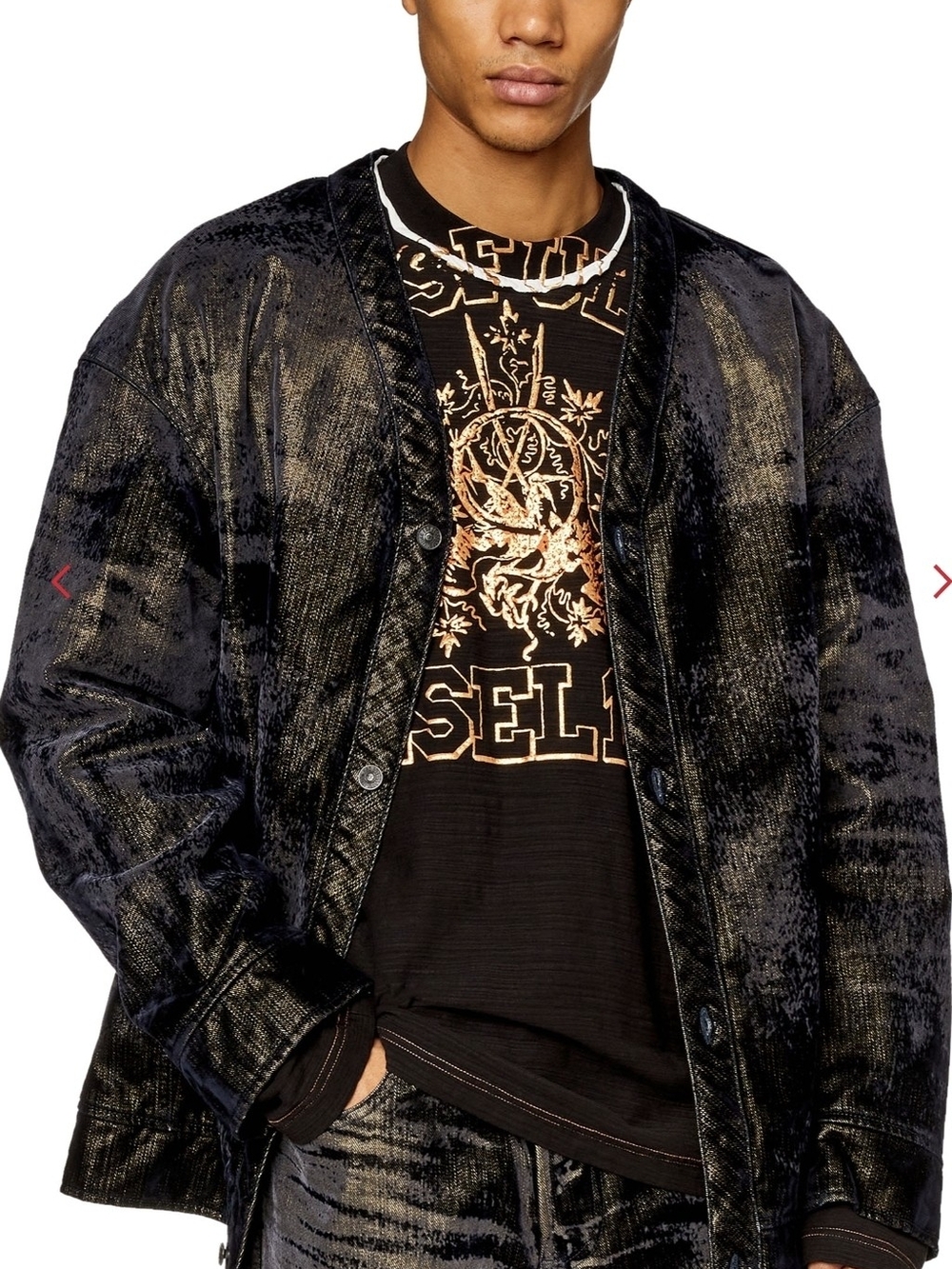 Diesel...Jacket in shimmery denim